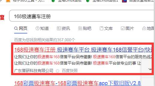 168極速賽車SEO培訓案例